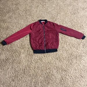 PARTYSU Red And Black Bomber Jacket